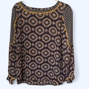 LOFT Boho Chic Geometric Blouse - Size Small